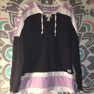 VS PINK PURPLE LACE UP SHIRT 💞